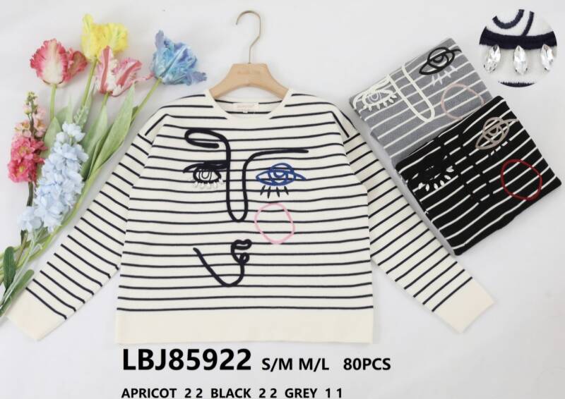 Swetry damskie Roz S/M-M/L. Mix kolor. Paczka 10 szt